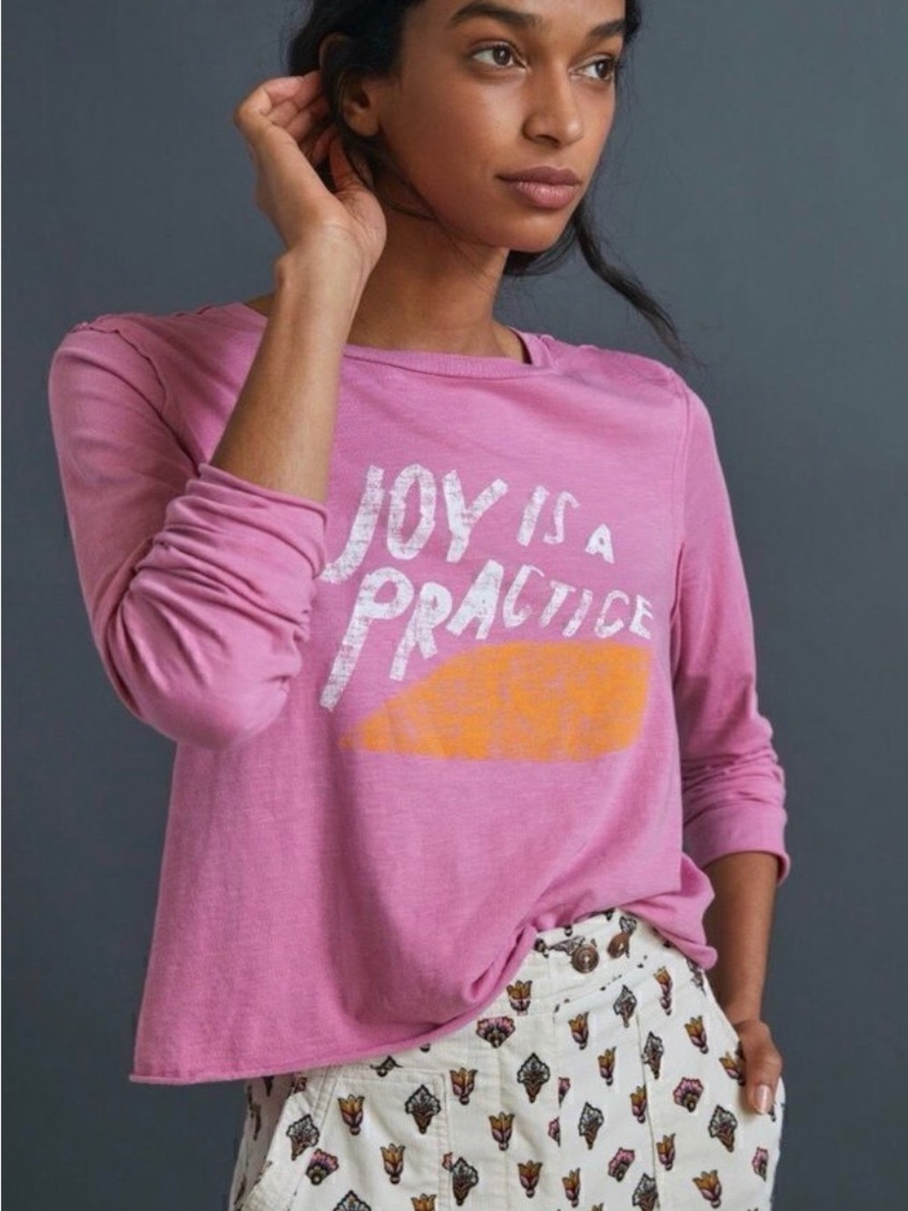 Anthropologie Morgan Harper Nichols Graphic Long-Sleeve Tee - Joy Is A Practice